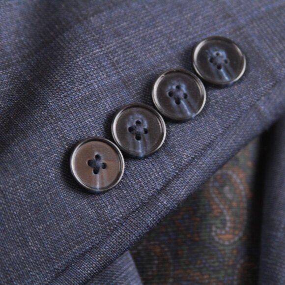 Calvin Klein Men's Blazer Jacket Size‎ 36S Slim-Fit Blue plaid Wool Blend E04541 - Picture 8 of 8